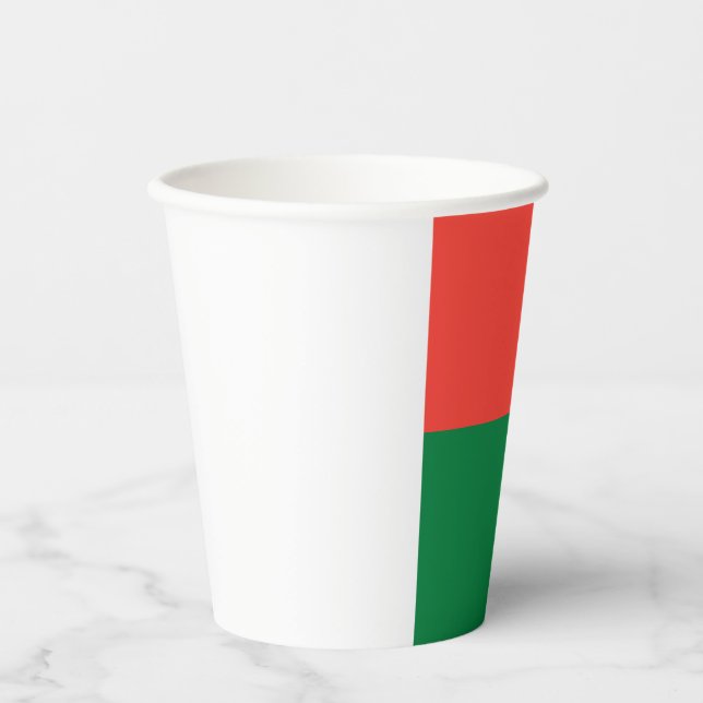 Gobelets En Papier Drapeau de Madagascar (Recto)