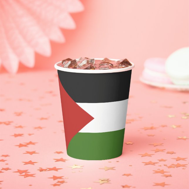 Gobelets En Papier Drapeau de Palestine (Insitu)