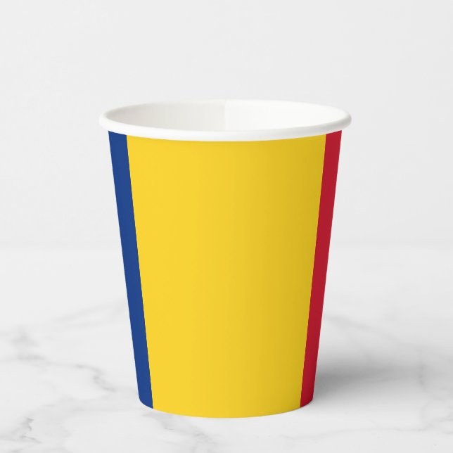 Gobelets En Papier Drapeau de Roumanie (Gauche)
