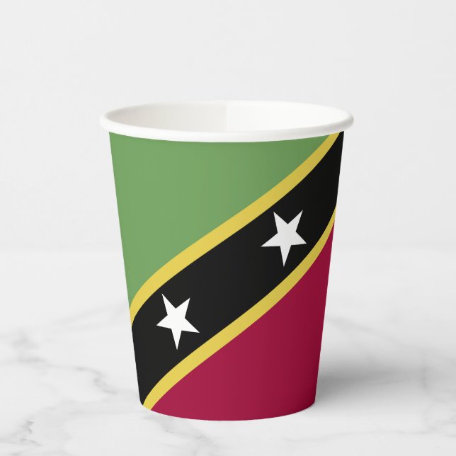 Gobelets En Papier Drapeau de Saint-Kitts-et-Nevis (Gauche)