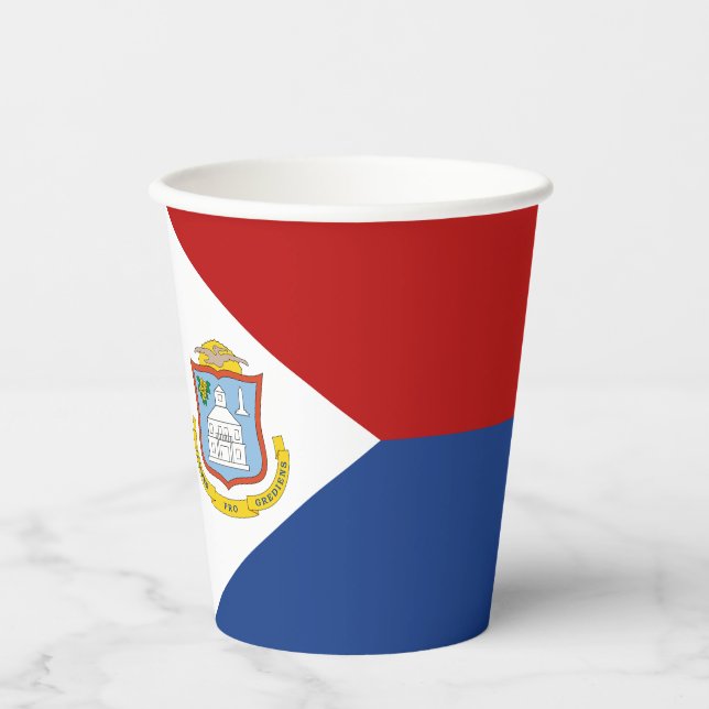 Gobelets En Papier Drapeau de Saint-Martin (Recto)