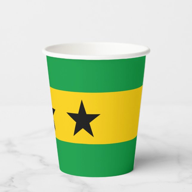 Gobelets En Papier Drapeau de Sao Tomé-et-Principe (Verso)