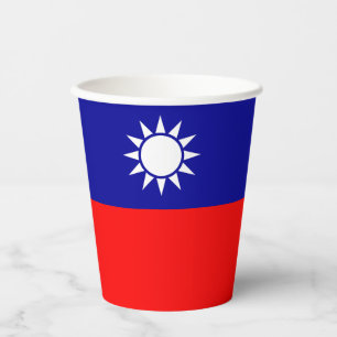 Gobelets En Papier Drapeau de Taïwan