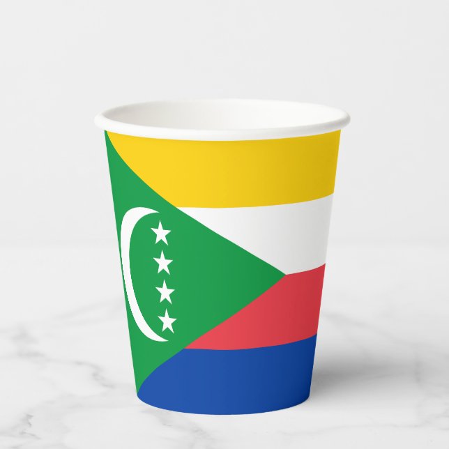 Gobelets En Papier Drapeau des Comores (Recto)