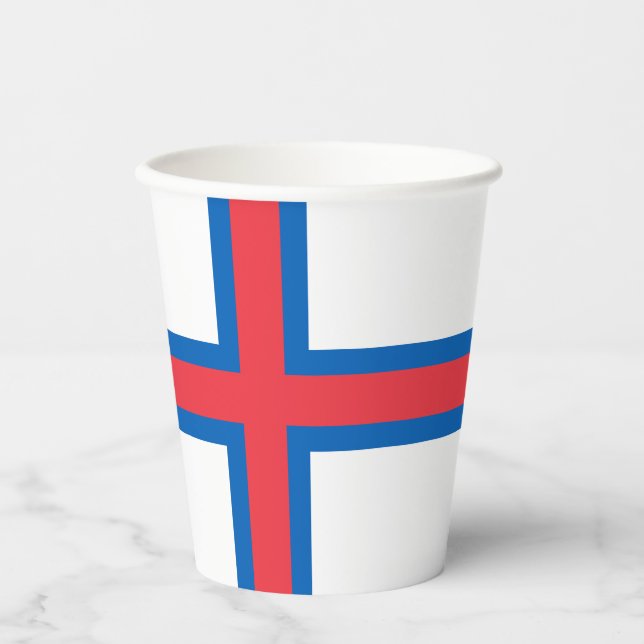 Gobelets En Papier Drapeau des îles Féroé (Recto)