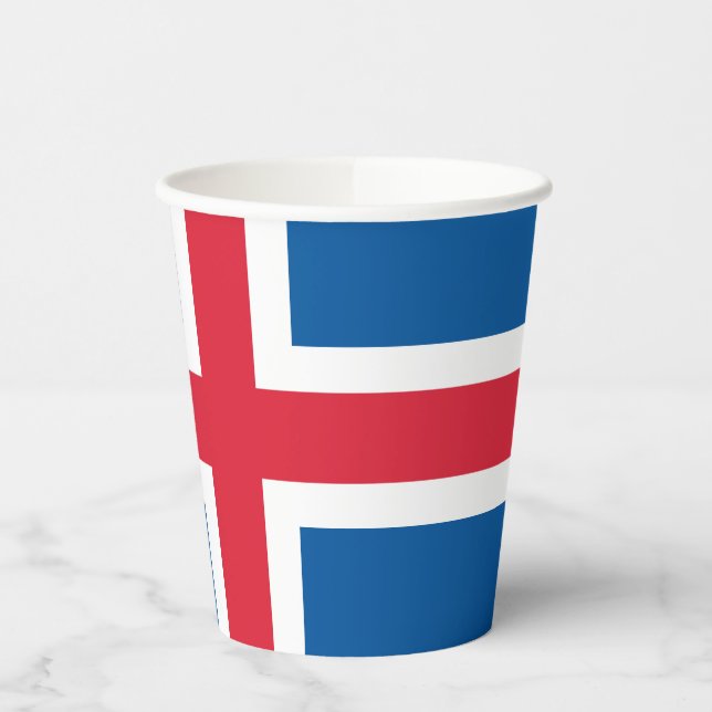 Gobelets En Papier Drapeau d'Islande (Gauche)