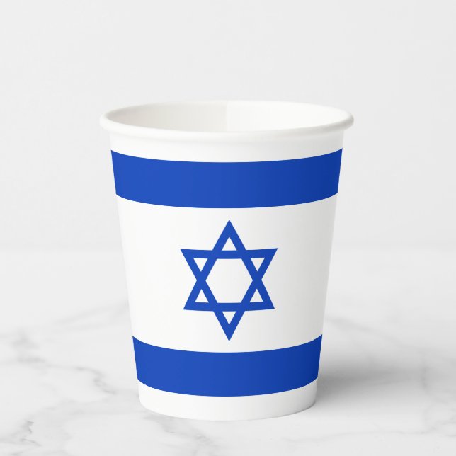 Gobelets En Papier Drapeau d'Israël (Gauche)