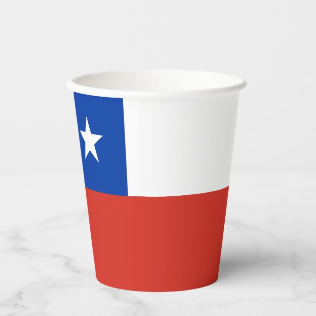 Gobelets En Papier Drapeau du Chili (Recto)