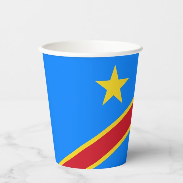 Gobelets En Papier Drapeau du Congo Kinshasa (Recto)