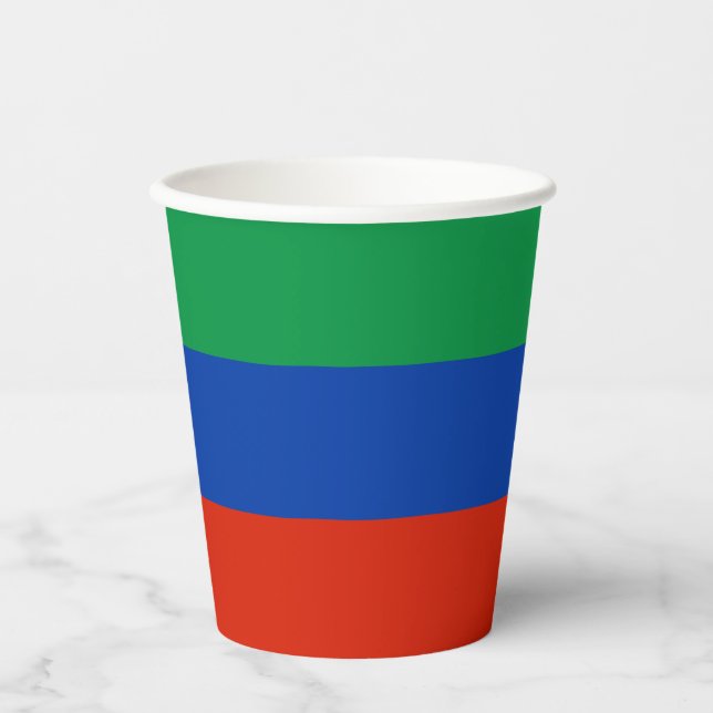 Gobelets En Papier Drapeau du Daghestan (Recto)