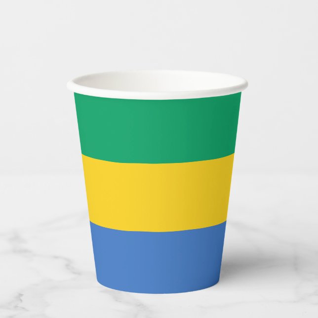 Gobelets En Papier Drapeau du Gabon (Recto)