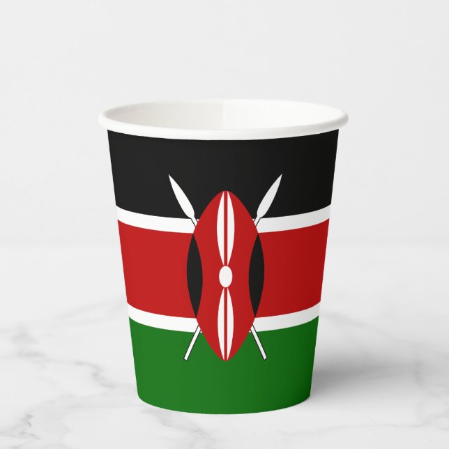 Gobelets En Papier Drapeau du Kenya (Gauche)