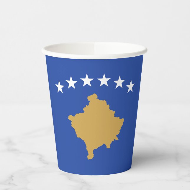 Gobelets En Papier Drapeau du Kosovo (Gauche)
