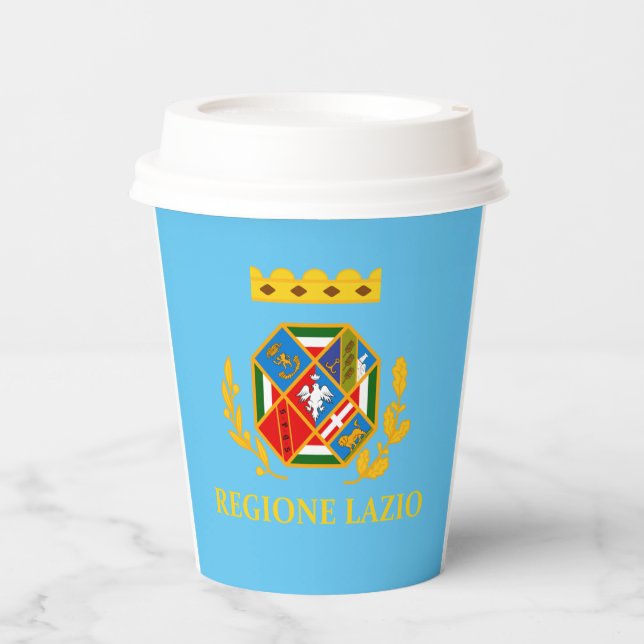 Gobelets En Papier Drapeau du Latium (Italie) (Recto)
