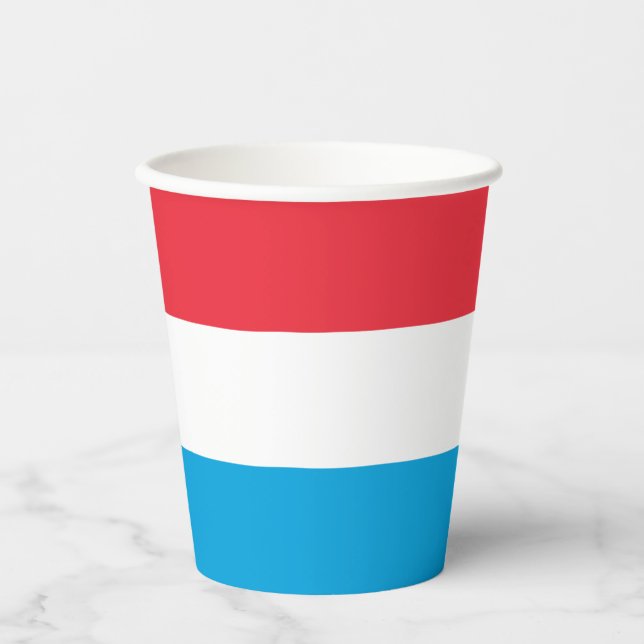 Gobelets En Papier Drapeau du Luxembourg (Recto)
