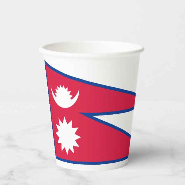 Gobelets En Papier Drapeau du Népal (Recto)