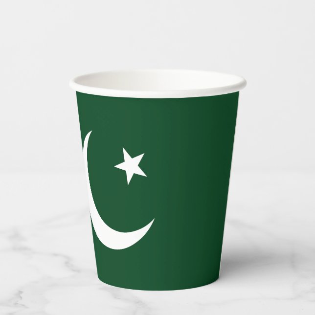Gobelets En Papier Drapeau du Pakistan (Verso)