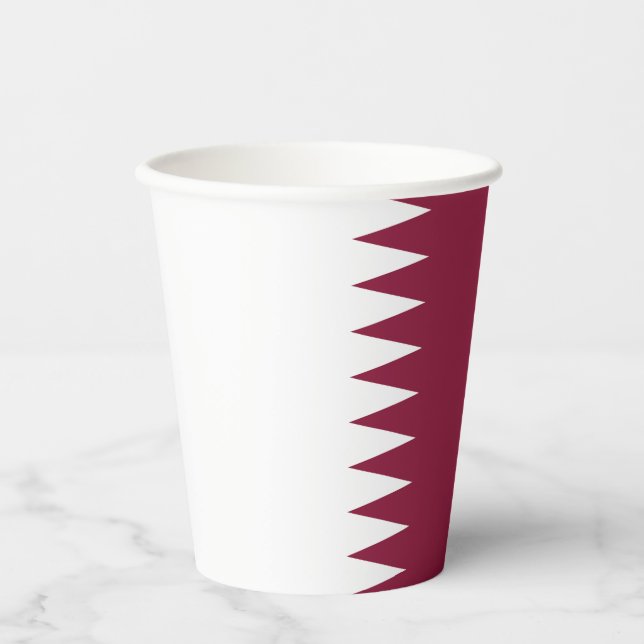 Gobelets En Papier Drapeau du Qatar (Recto)