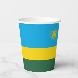 Gobelets En Papier Drapeau du Rwanda