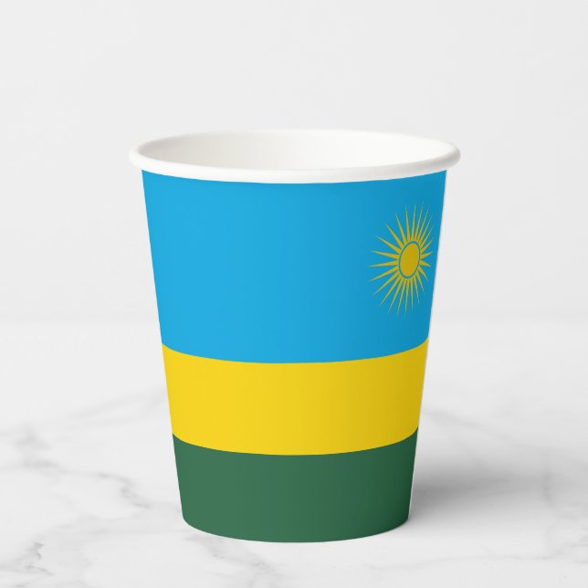 Gobelets En Papier Drapeau du Rwanda (Verso)
