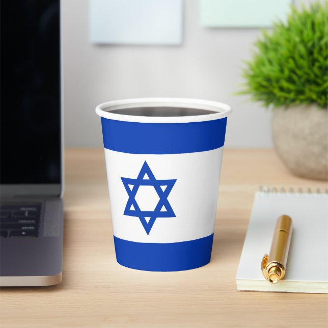 Gobelets En Papier Drapeau Israël (Insitu)