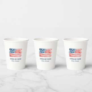 Gobelets En Papier Drapeau minimaliste et moderne du 4 juillet à l'aq
