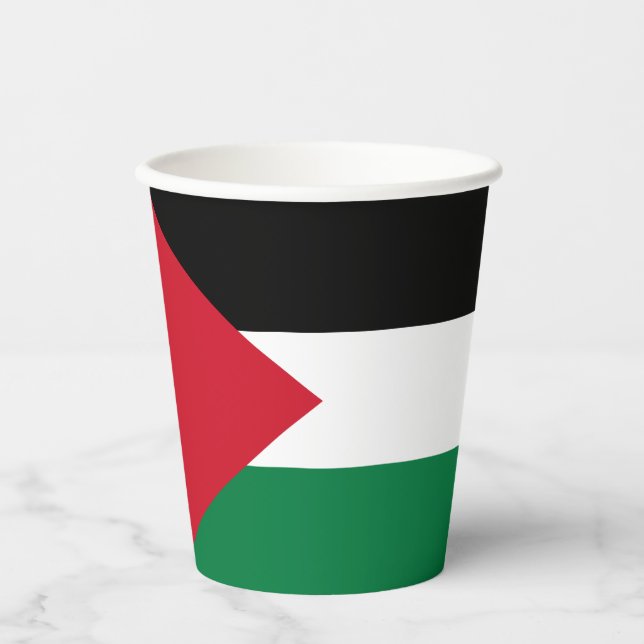 Gobelets En Papier Drapeau palestinien (Recto)