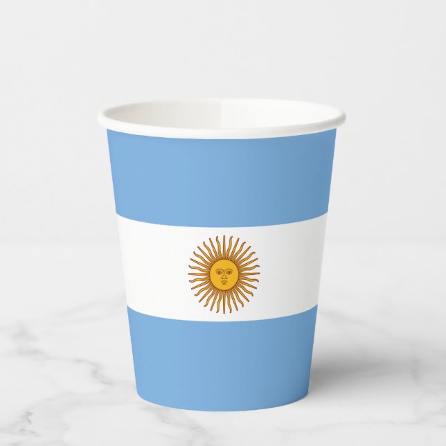 Gobelets En Papier Drapeau patriotique argentin (Gauche)