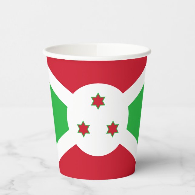 Gobelets En Papier Drapeau patriotique du Burundi (Gauche)