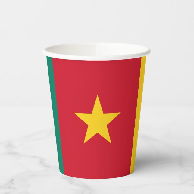 Gobelets En Papier Drapeau patriotique du Cameroun (Gauche)