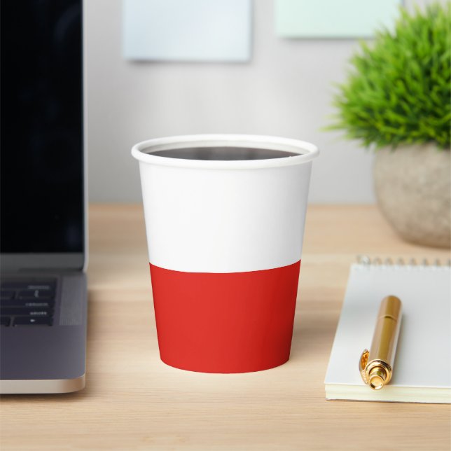 Gobelets En Papier Drapeau polonais (Insitu)