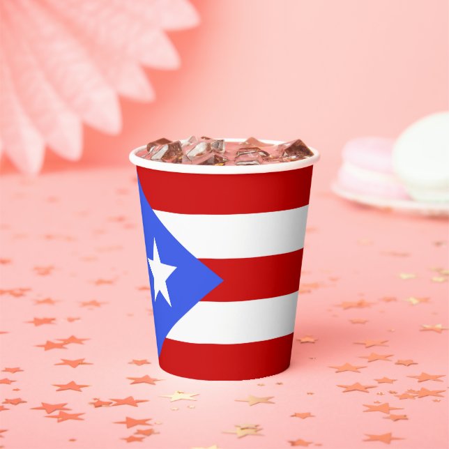 Gobelets En Papier Drapeau Porto Rico (Insitu)