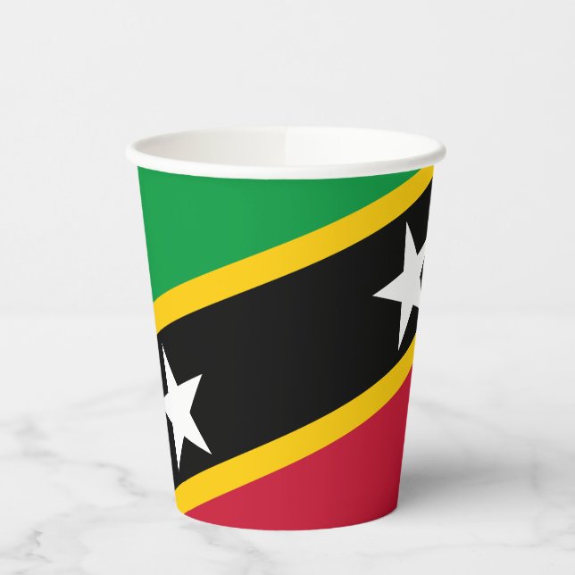 Gobelets En Papier Drapeau Saint-Kitts-et-Nevis (Gauche)