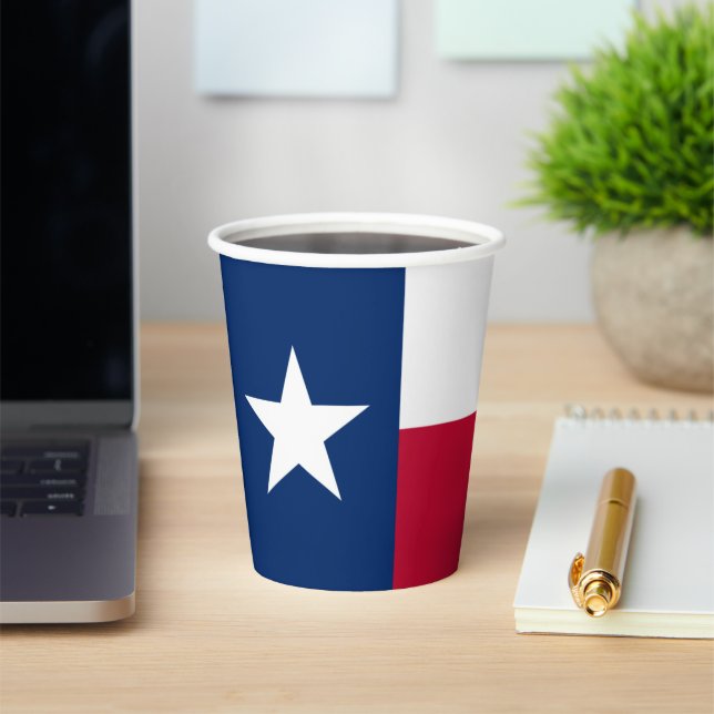 Gobelets En Papier Drapeau Texan, Drapeau du Texas (Insitu)