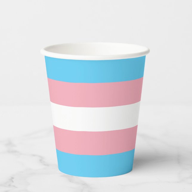 Gobelets En Papier Drapeau trans (Recto)