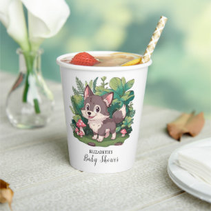 Gobelets En Papier Dreamy Little Wolf Baby shower