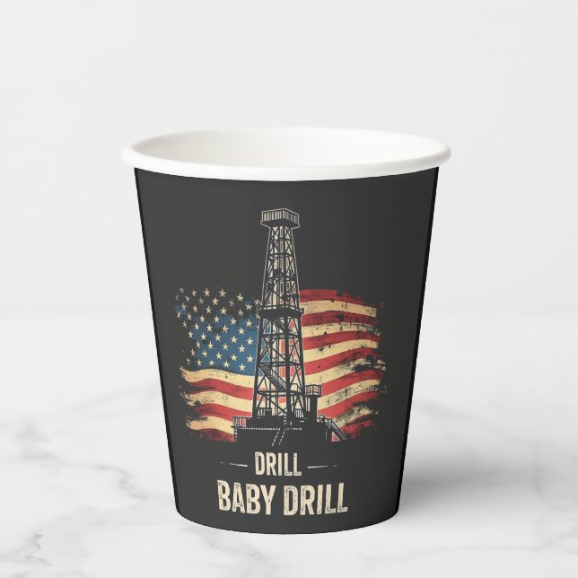 Gobelets En Papier Drill Baby Drill American Trump Energy Economy (Recto)