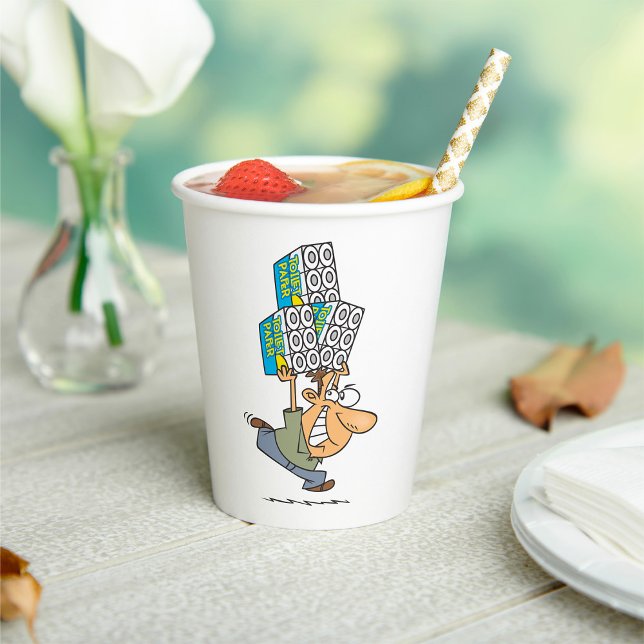 Gobelets En Papier Drôle Cartoon Homme Panique Acheter Papier Toilett (Créateur téléchargé)