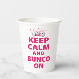 Gobelets En Papier Drôle Garder Calme Dice Bunco tasses de papier