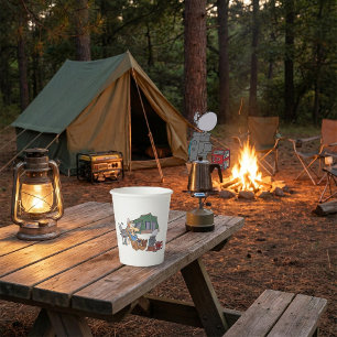 Gobelets En Papier Drôle Glamping Cartoon Camping de luxe