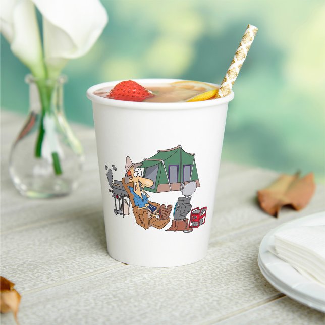 Gobelets En Papier Drôle Glamping Cartoon Camping de luxe (Créateur téléchargé)