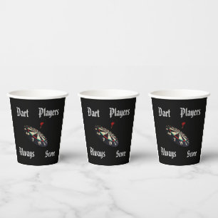 Gobelets En Papier Drôle Joueurs de fléchettes Scoring, Coupes de pap