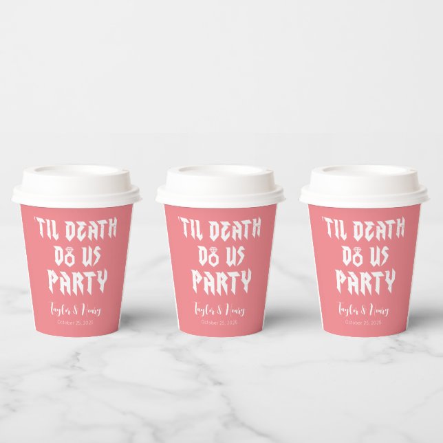 Gobelets En Papier Drôle jusqu'à la mort Do Us Mariage Tasses de papi (Multi)