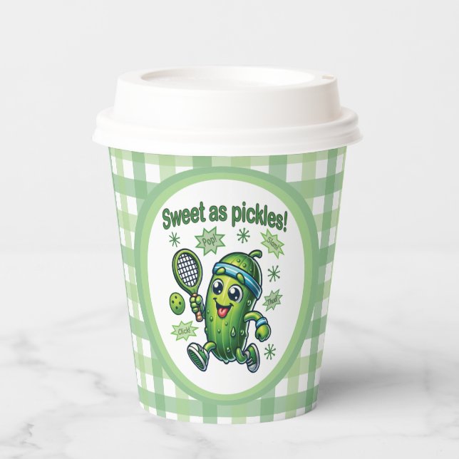 Gobelets En Papier Drôle mignon sucré comme chatons Pickleball (Recto)