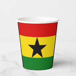 Gobelets en papier du drapeau du Ghana