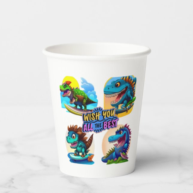 Gobelets En Papier duo dinosaure  (Verso)