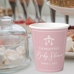 Gobelets En Papier Dusty Rose rose chic Baby shower personnalisé
