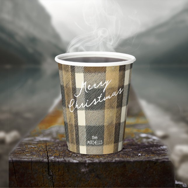 Gobelets En Papier Earth Tones Gold Christmas Motif#7 ID1009 (Créateur téléchargé)