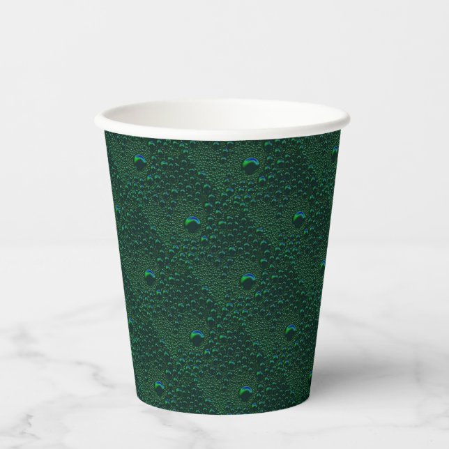 Gobelets En Papier Eau sur métal vert (Recto)