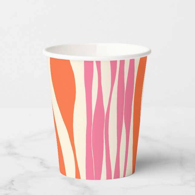 Gobelets En Papier Ebb et flux - rose, orange et crème (Gauche)